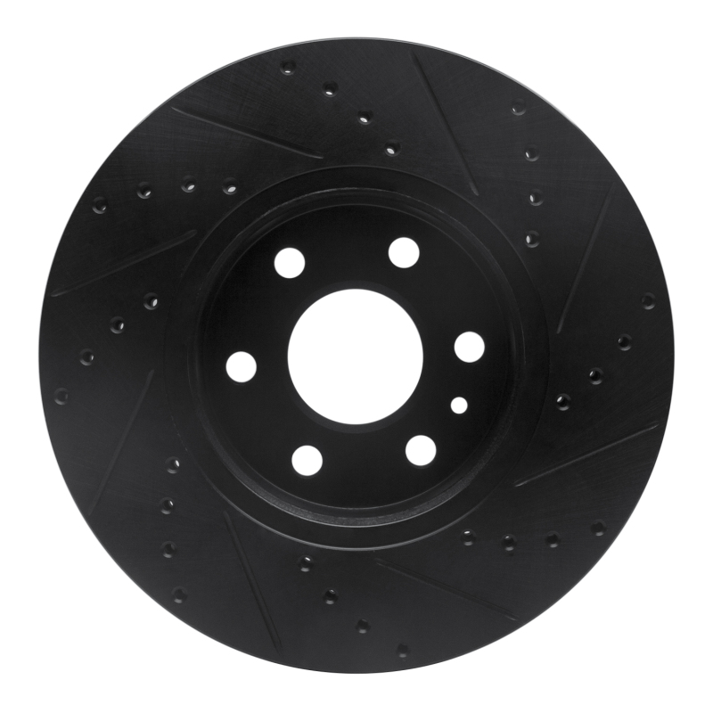 Chevrolet Colorado Brake Rotor (1) - Front Left - R1 Concepts - Drilled & Slotted - Black - `15-`20